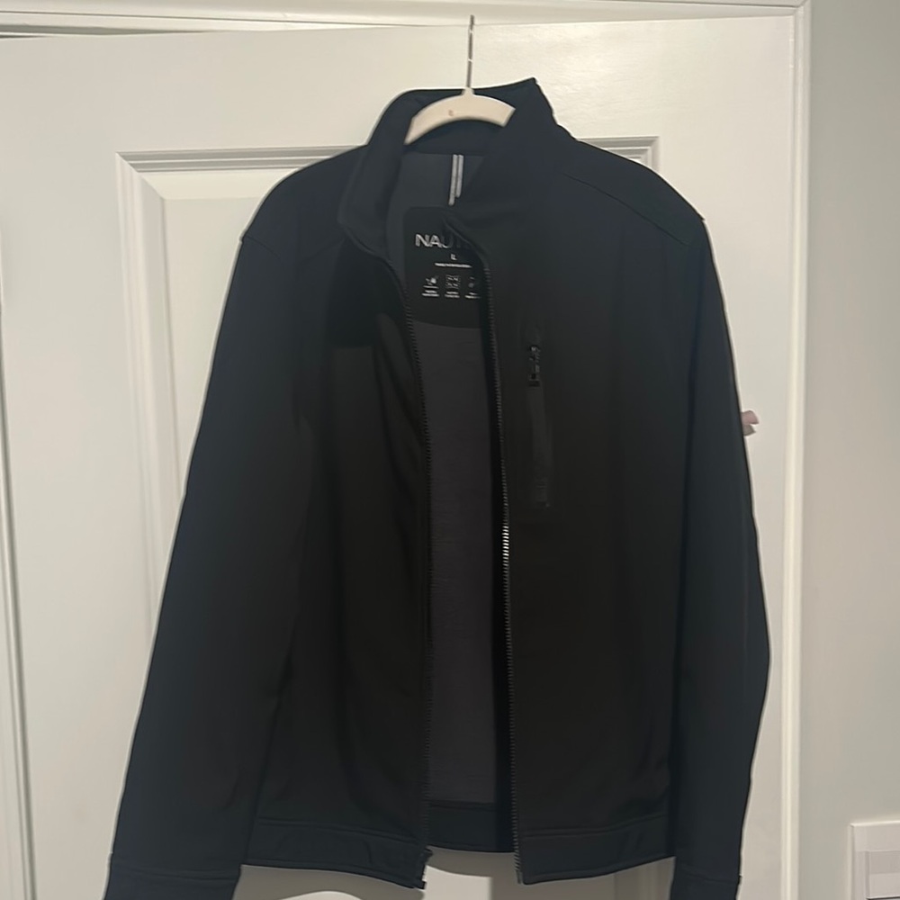 Nautica Black Lightweight Shirt Jacket Casual Style